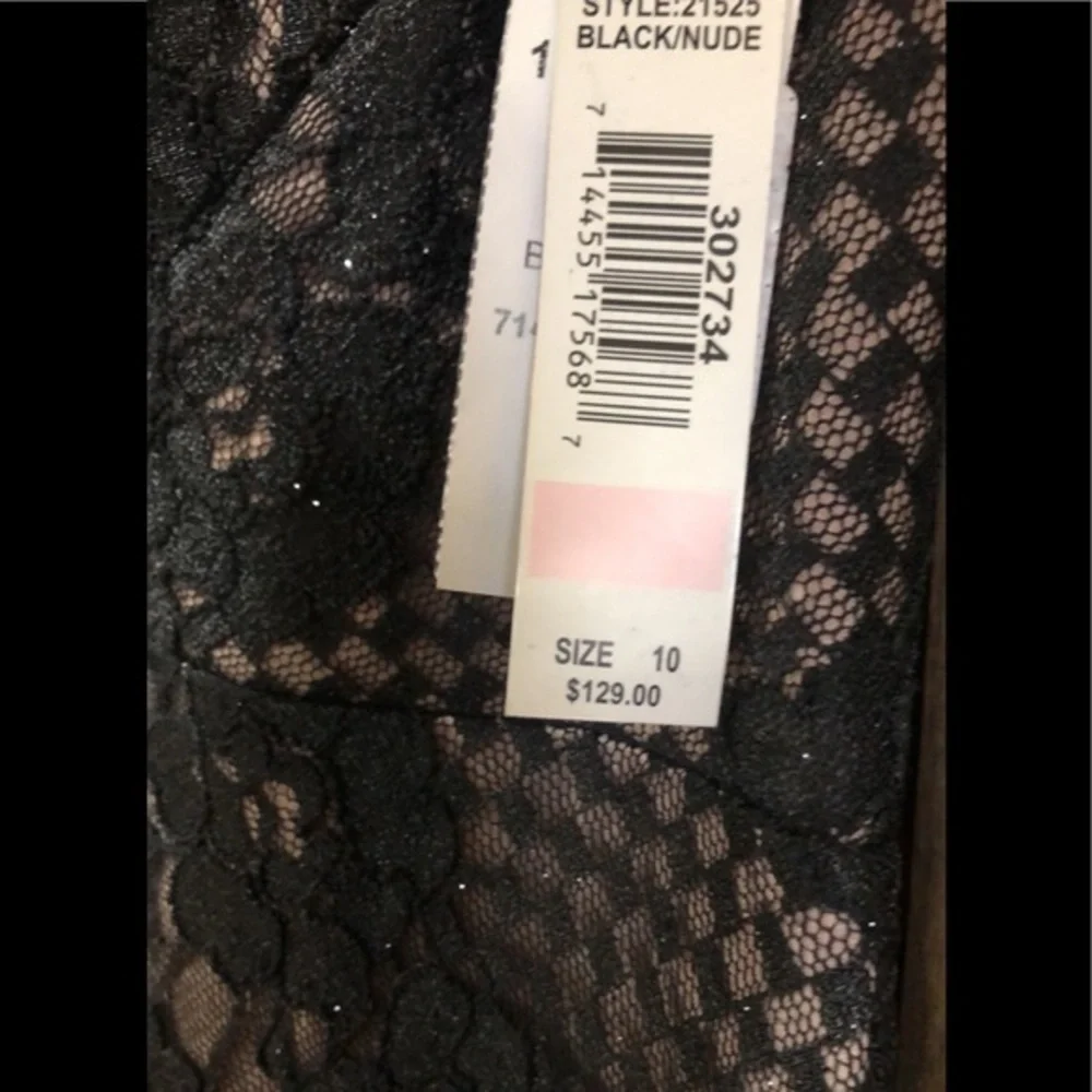 Women’s Formal Evening Dress Size 10 NEW Black Nude Prom Gown NIGHTWAY NEW - Picture 5 of 8